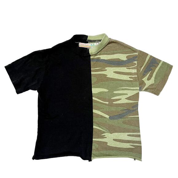 Vintage Havana Camo Split Tee Size 7/8 - Picture 1 of 5